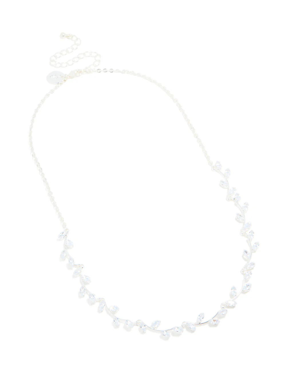 Silver Plated Cubic Zirconia Floral Vine Necklace - Image 4