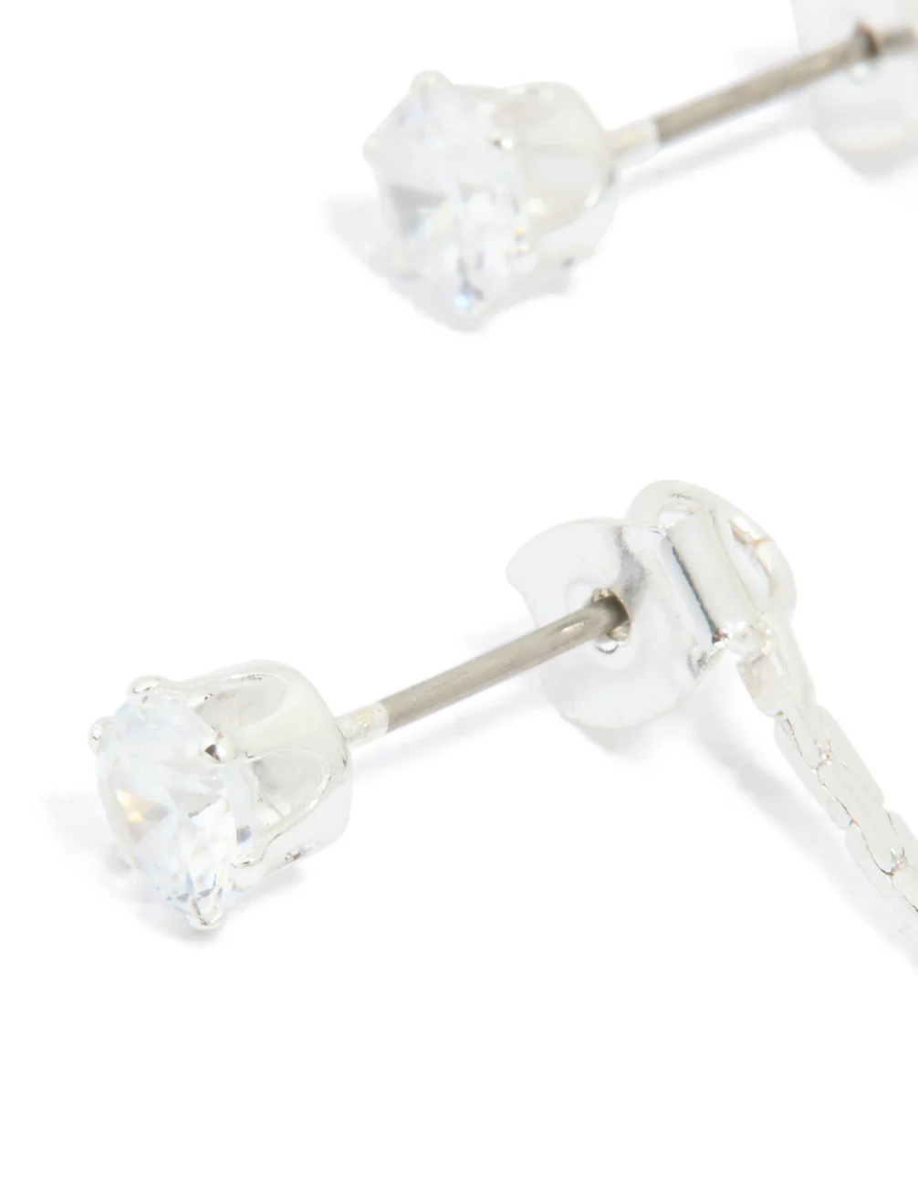 Silver Plated Cubic Zirconia Gleaming Leaf Drop Earrings - Image 2