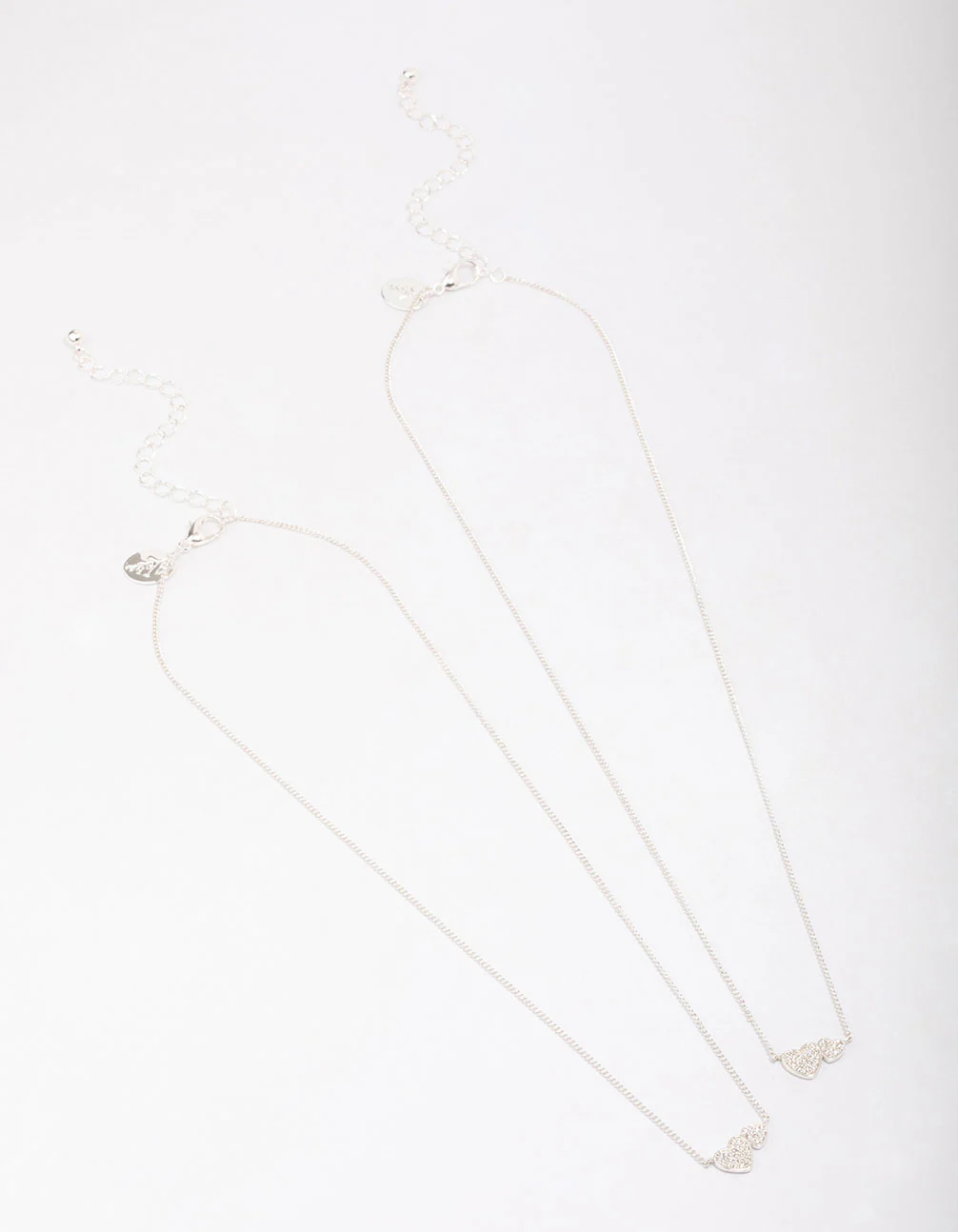 Silver Plated Cubic Zirconia Interlinked Heart Necklace Pack - Image 3