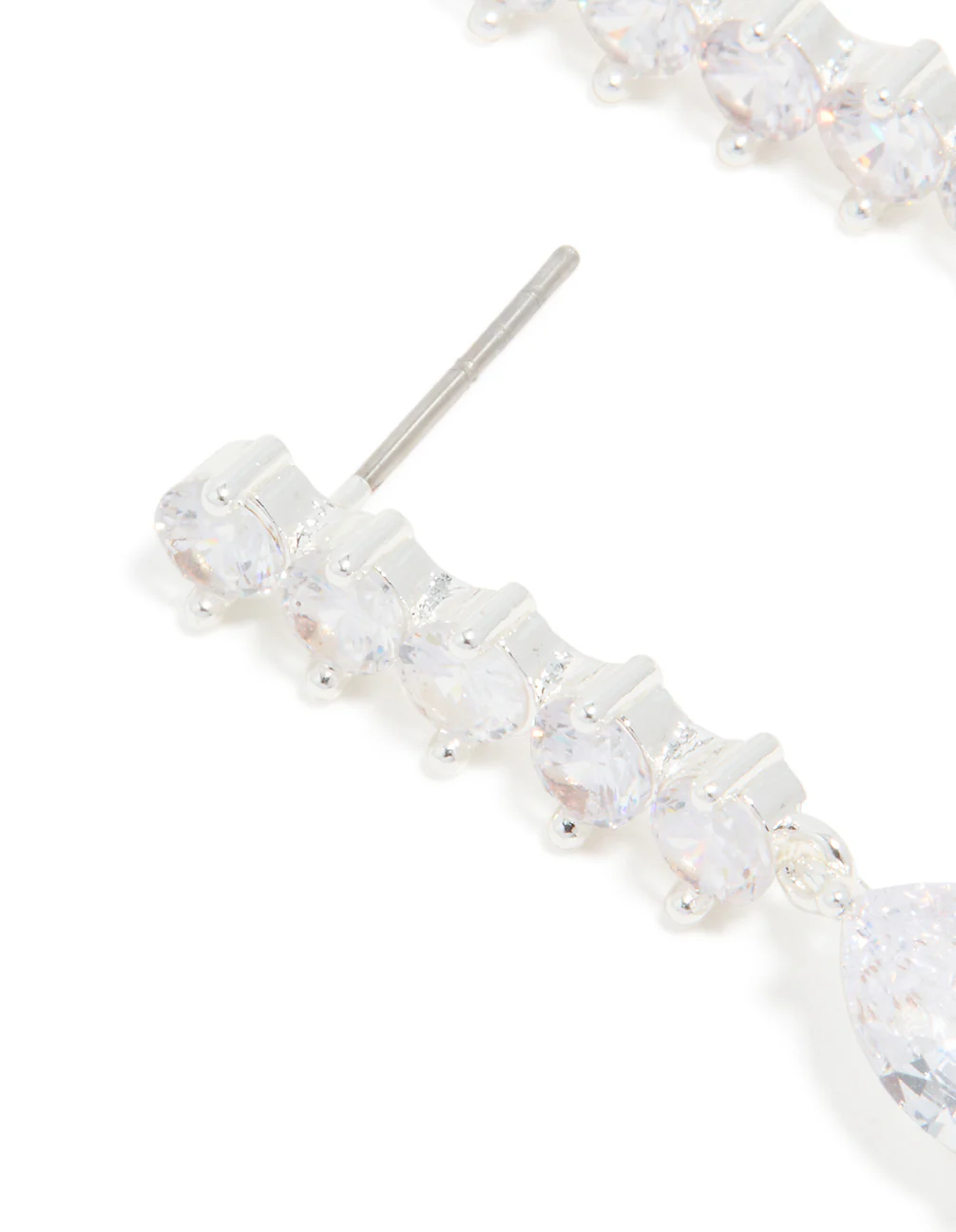 Silver Plated Cubic Zirconia Lovely Pear Drop Earrings - Image 2