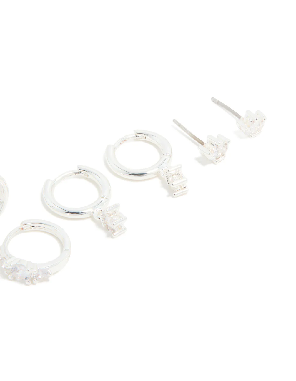 Silver Plated Cubic Zirconia & Pearl Earrings 4-Pack - Image 3