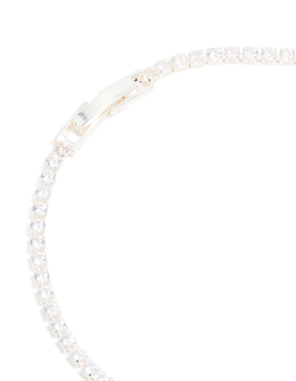 Silver Plated Cubic Zirconia Rectangular Tennis Bracelet - Image 5