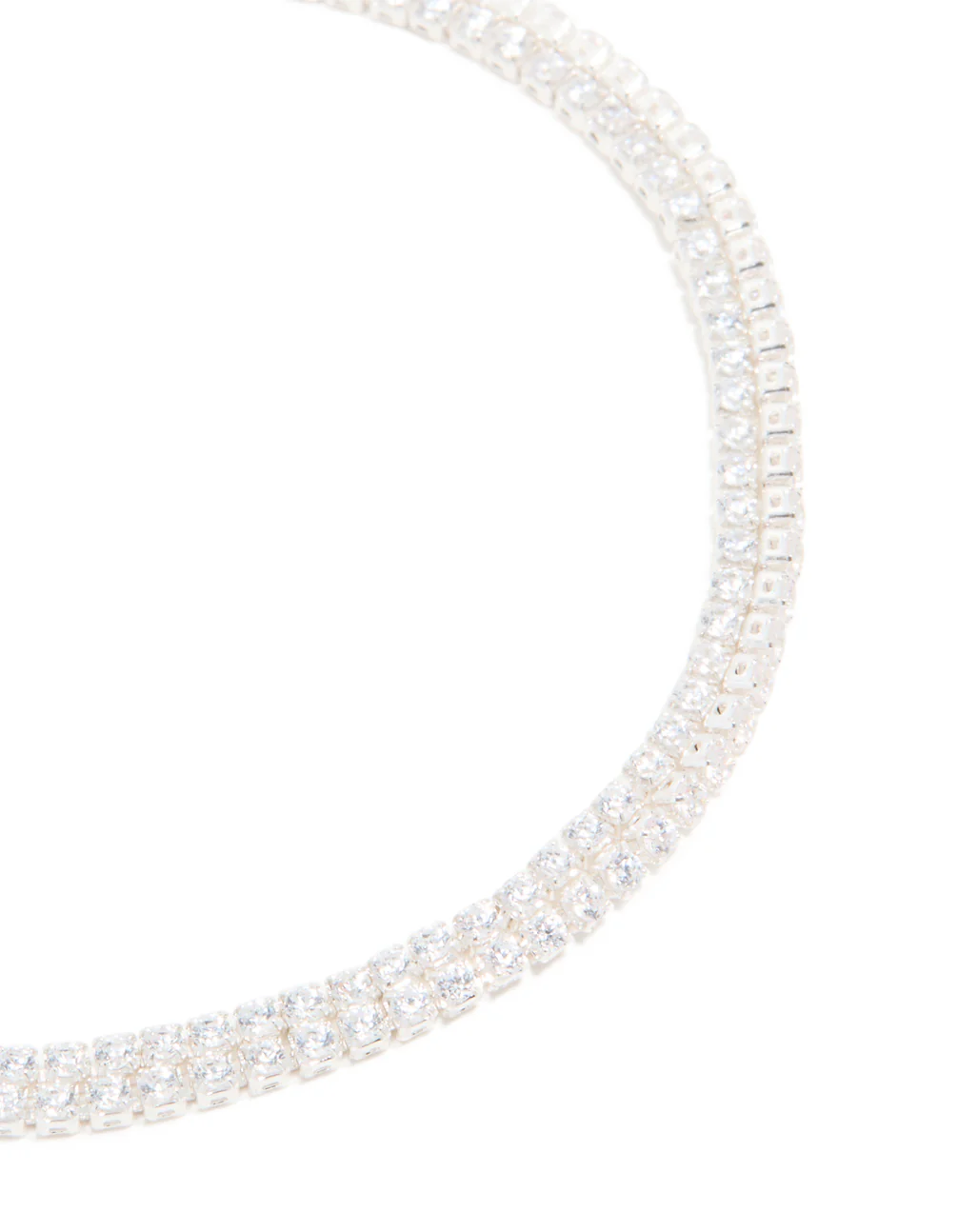 Silver Plated Cubic Zirconia Tennis Layered Bracelet - Image 4