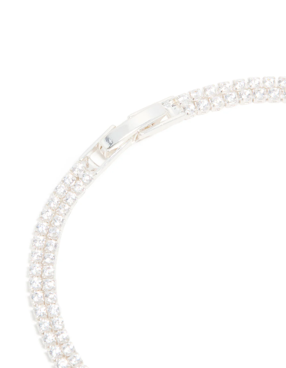 Silver Plated Cubic Zirconia Tennis Layered Bracelet - Image 5