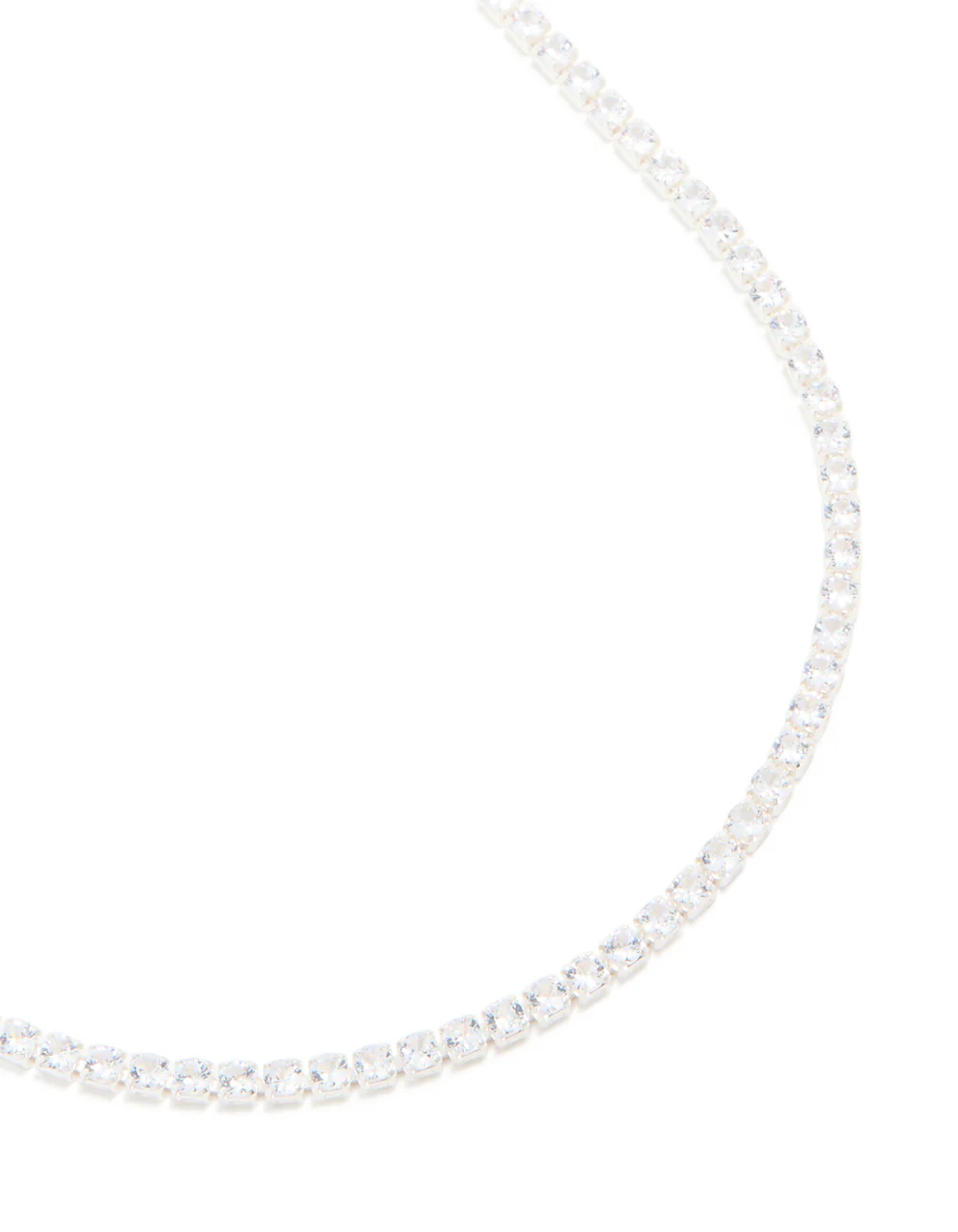 Silver Plated Cubic Zirconia Tennis Necklace