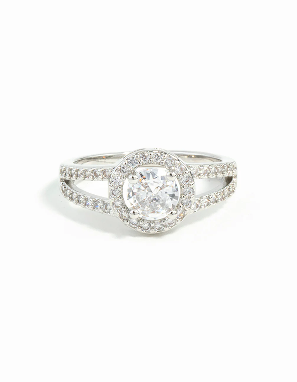 Silver Plated Cubic Zirconia Halo Ring - Image 5
