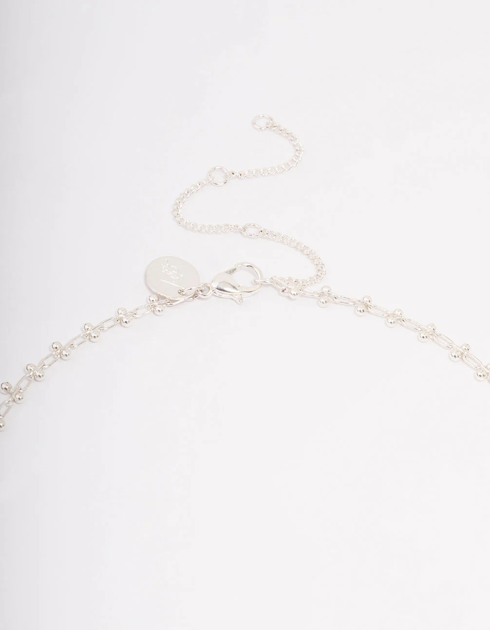 Silver Plated Diamante Cross Ball Link Pendant Necklace - Image 3