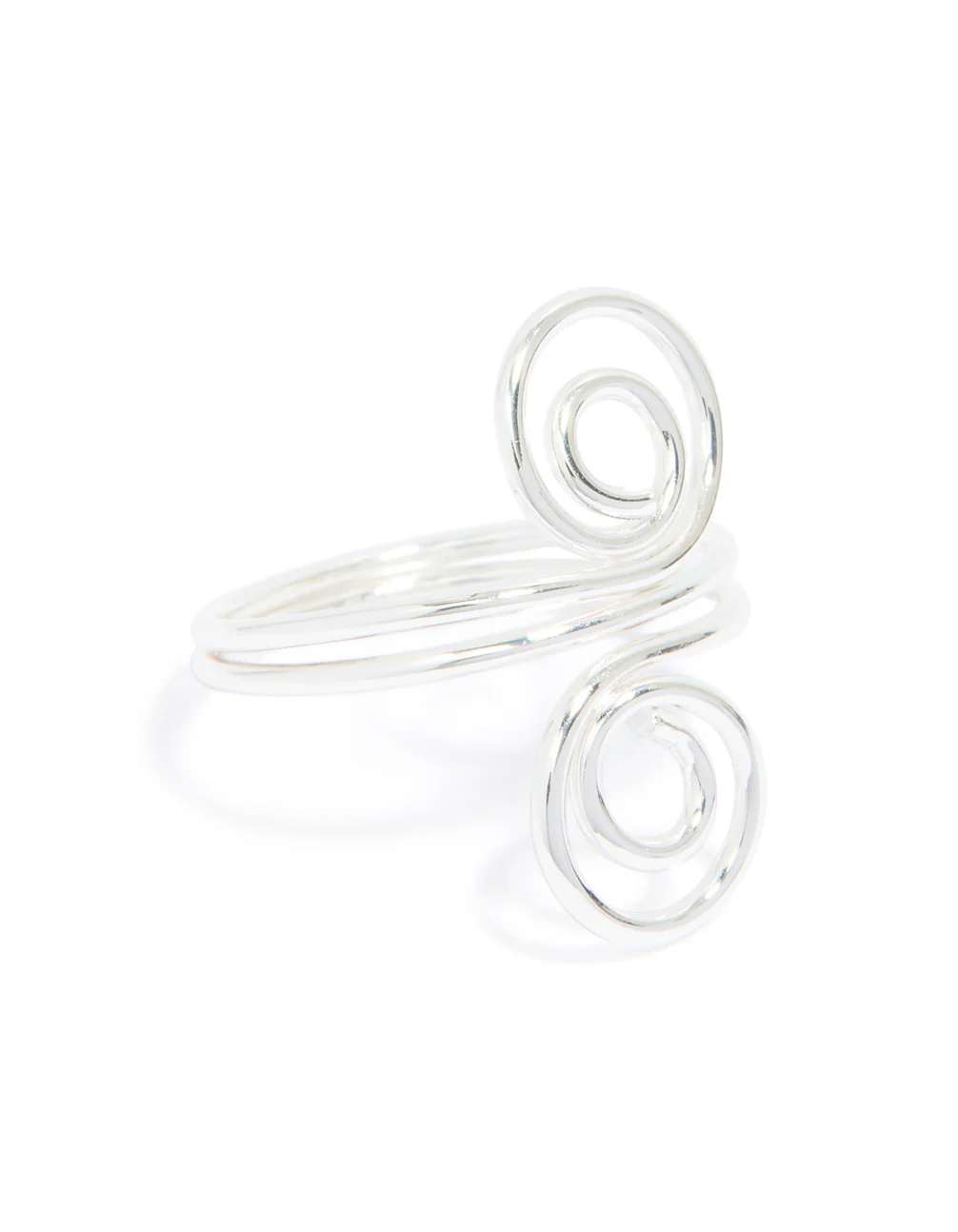 Silver Plated Double Swirl Front Ring - Image 2