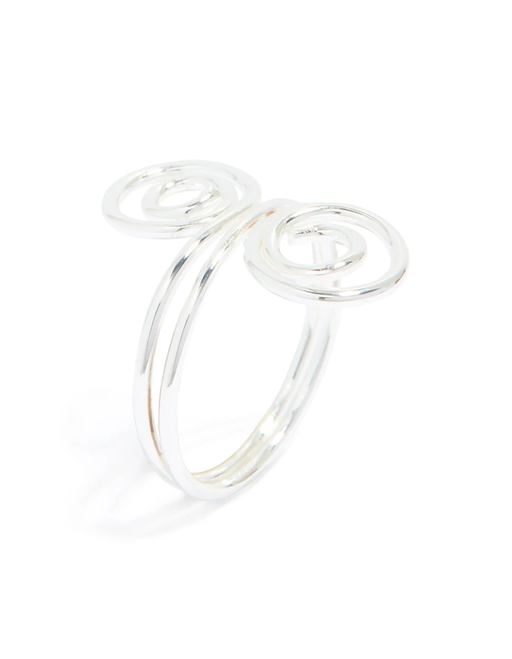 Silver Plated Double Swirl Front Ring - Image 4