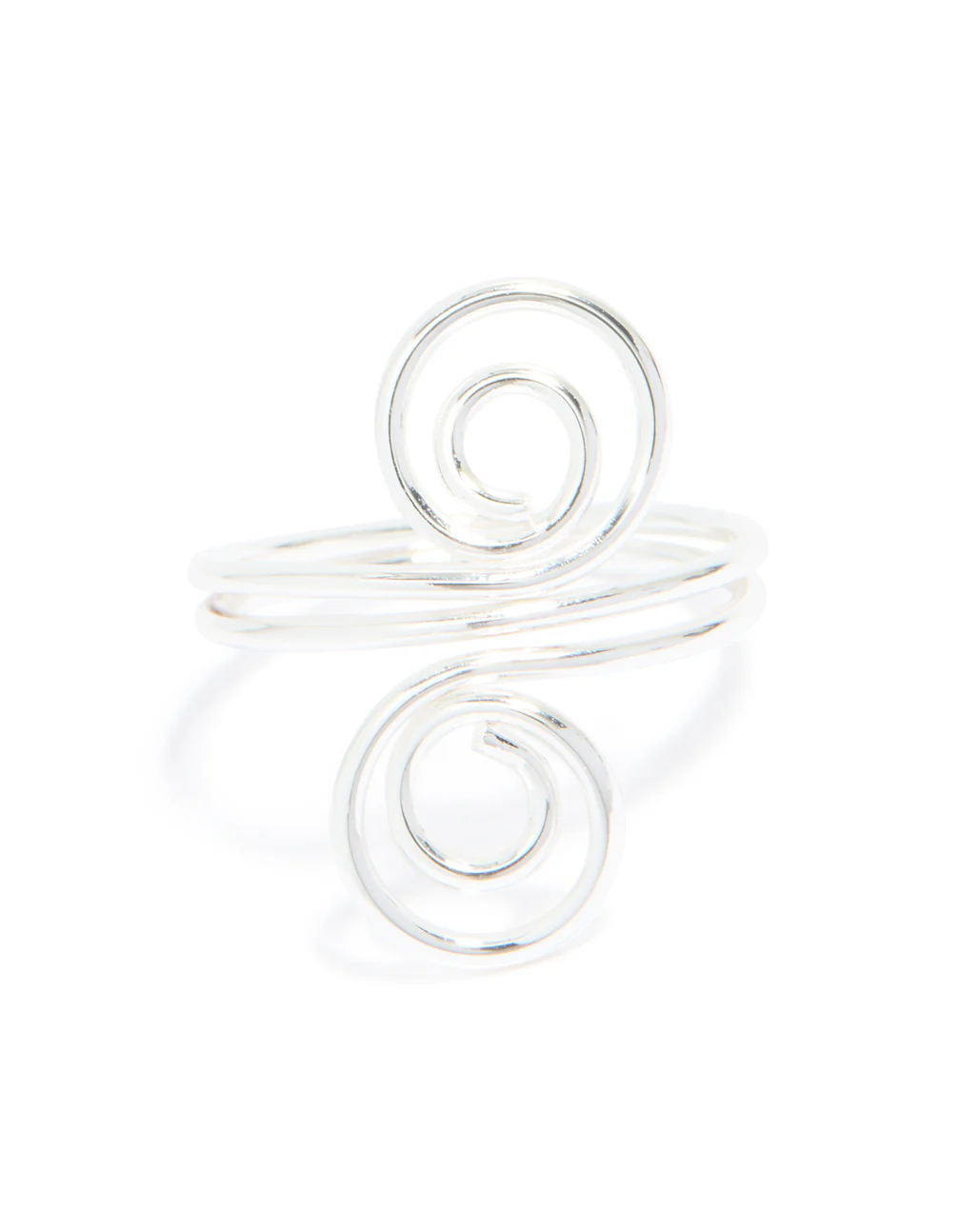 Silver Plated Double Swirl Front Ring - Image 5