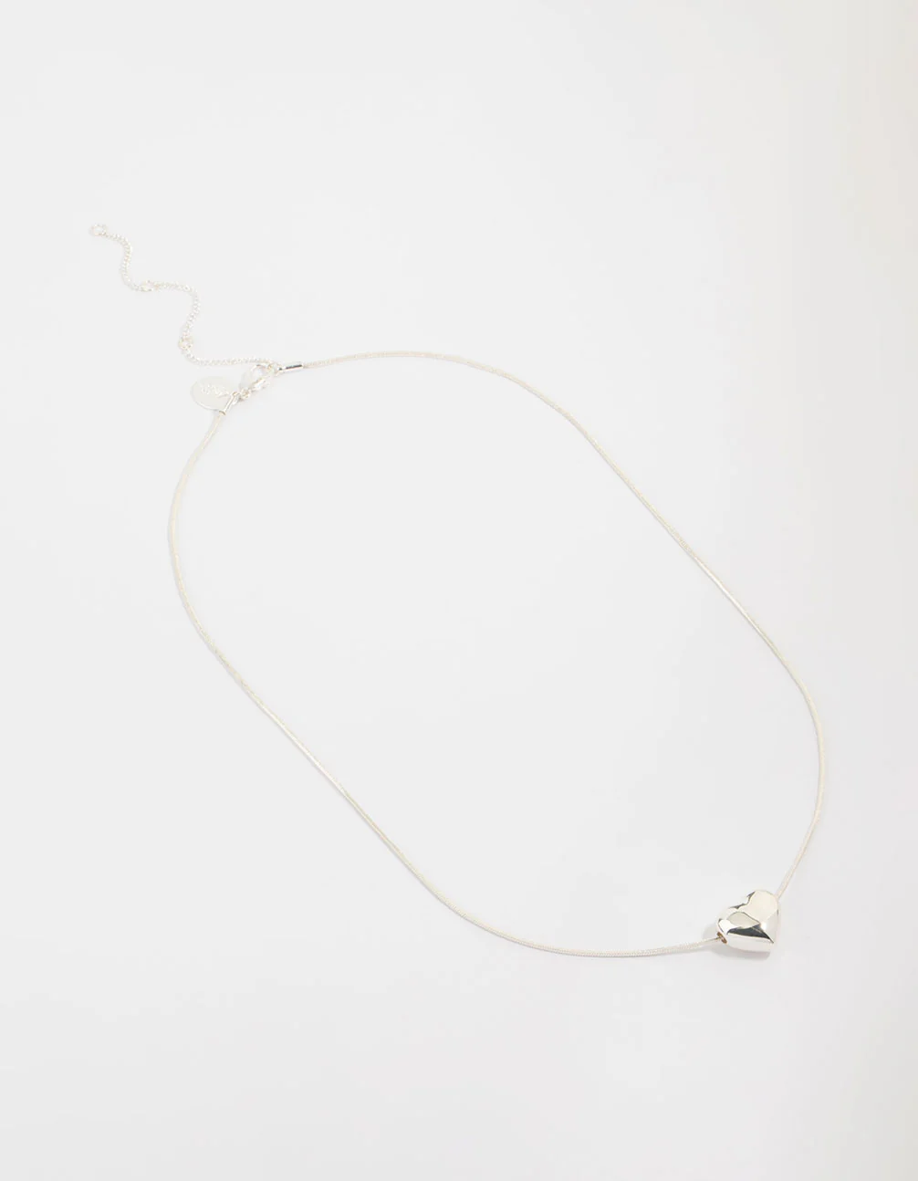 Silver Plated Heart Pendant Necklace - Image 4