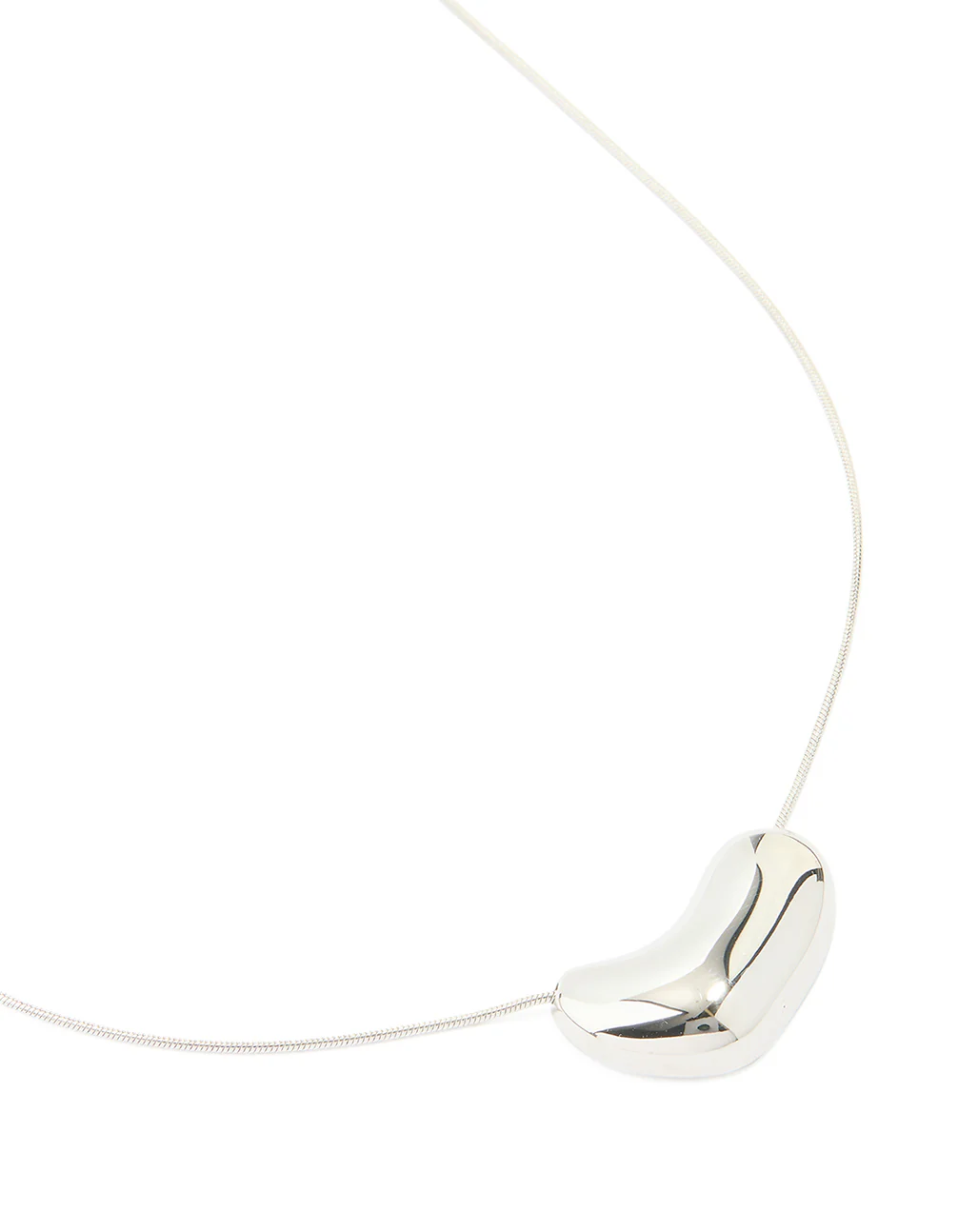 Silver Plated  Large Pebble Pendant Necklace - Image 2