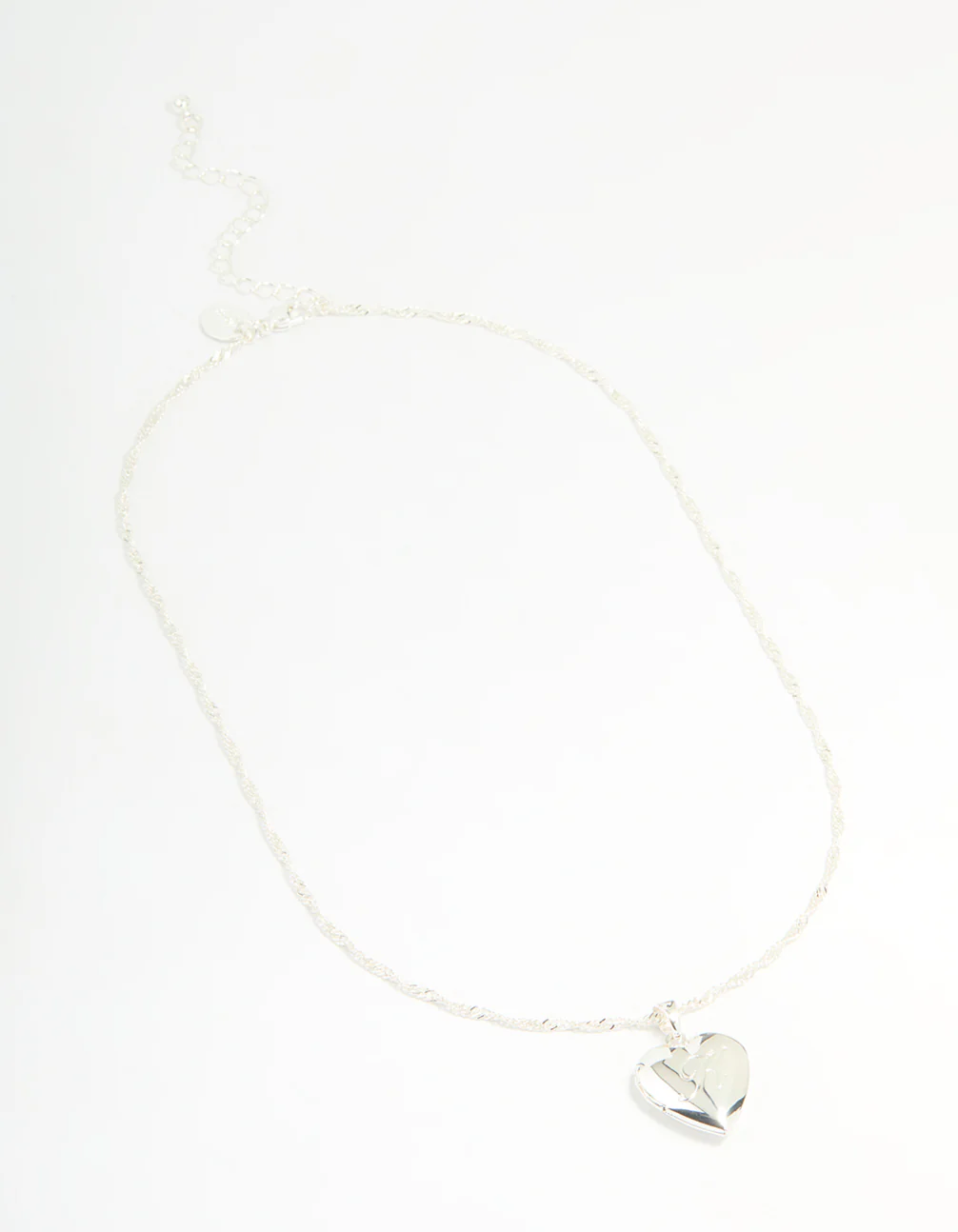 Silver Plated Letter K Heart Locket Necklace - Image 2