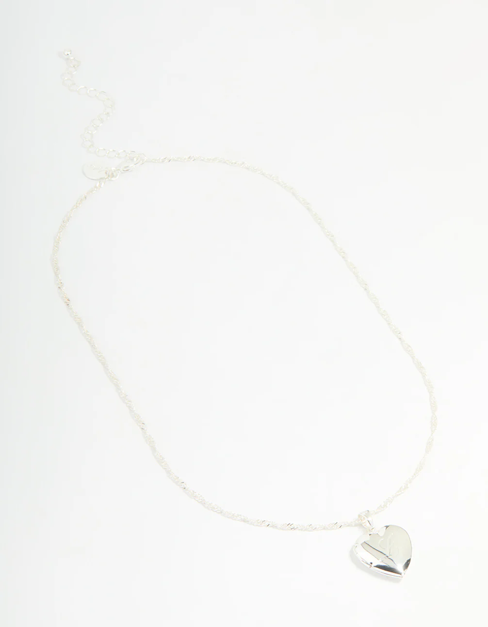 Silver Plated Letter L Heart Locket Necklace - Image 2