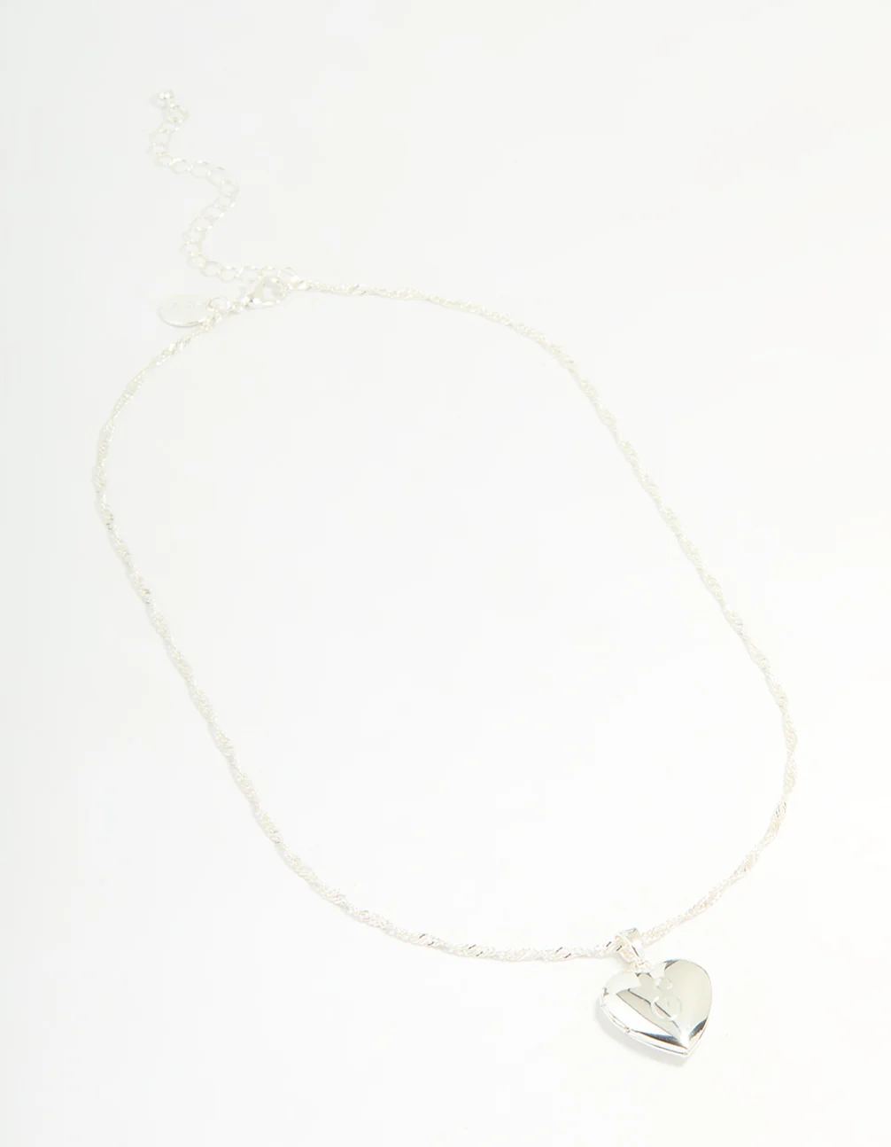 Silver Plated Letter S Heart Locket Necklace - Image 2