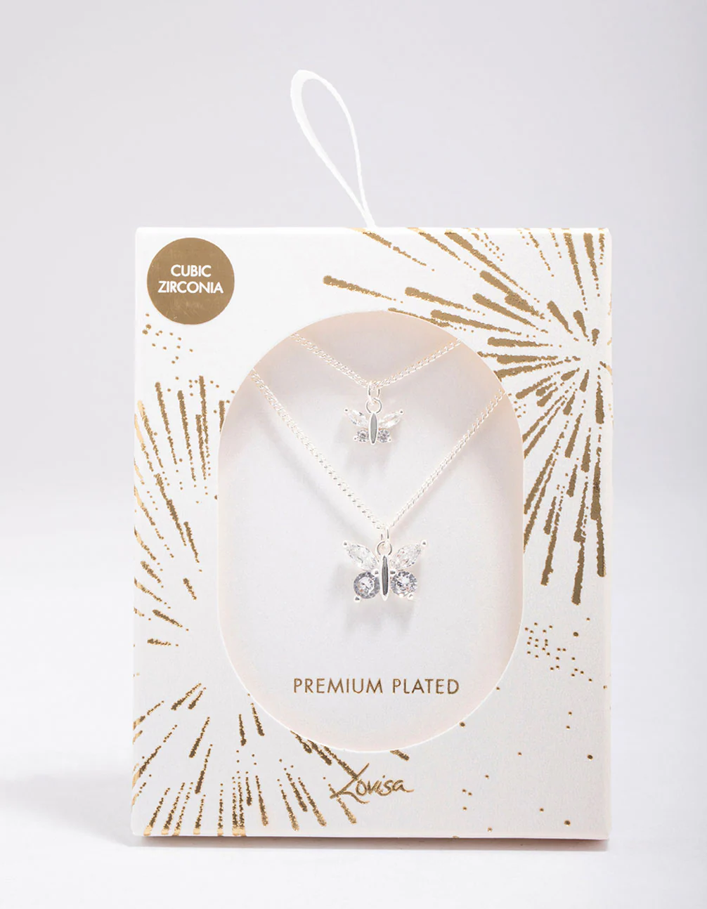 Silver Plated Link Butterfly Pendant Necklace Pack - Image 2