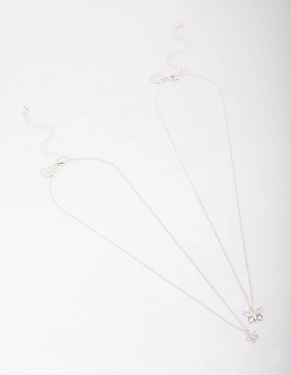 Silver Plated Link Butterfly Pendant Necklace Pack - Image 3