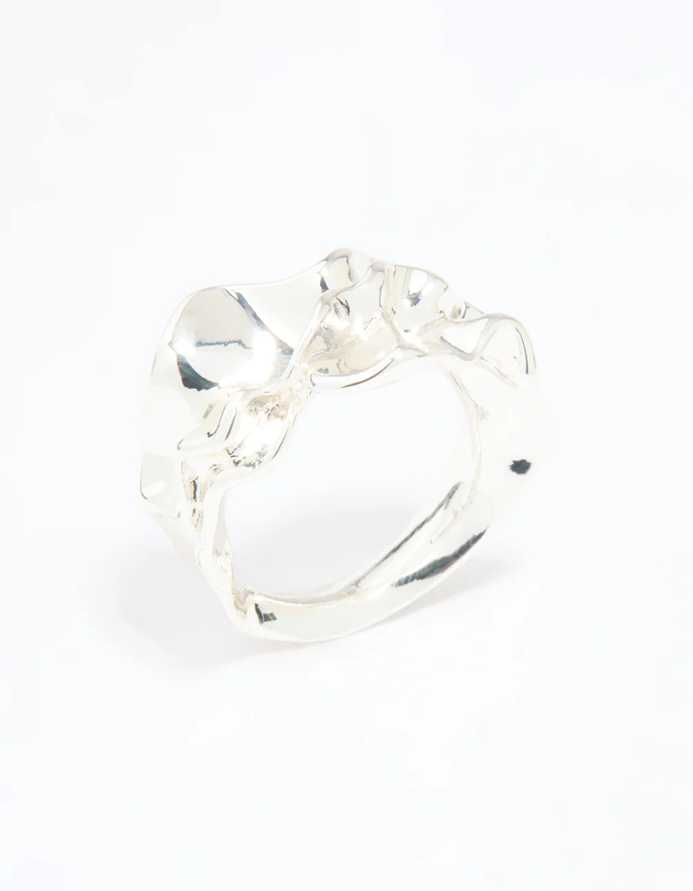 Silver Plated Molten Band Ring - Image 2