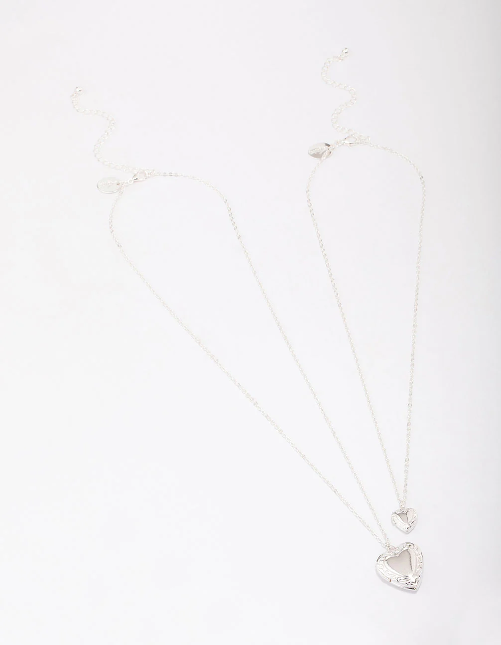 Silver Plated Ornate Heart Pendant Necklace Pack - Image 3