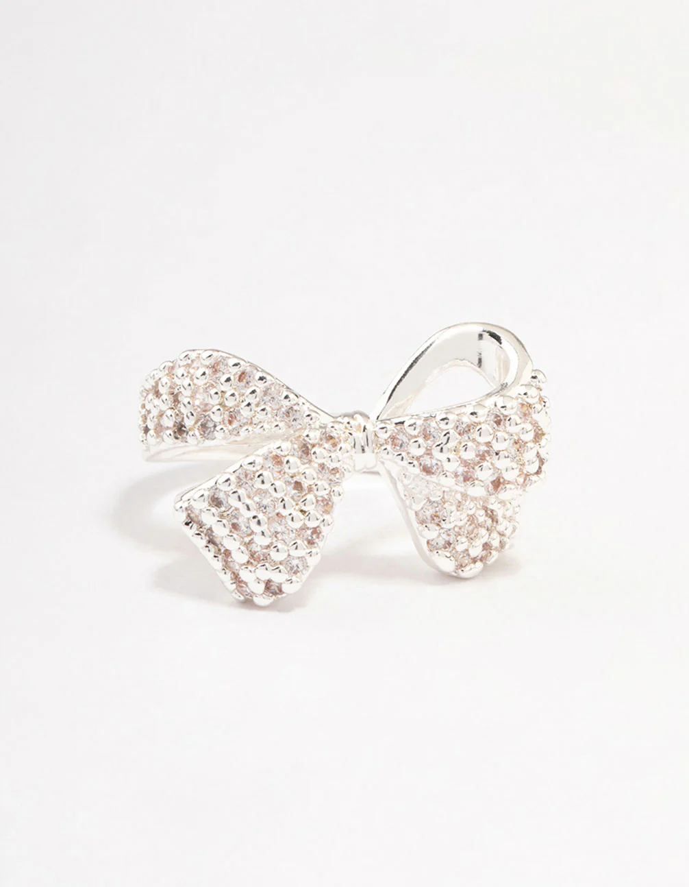 Silver Plated Precious Bow Ring - Image 3