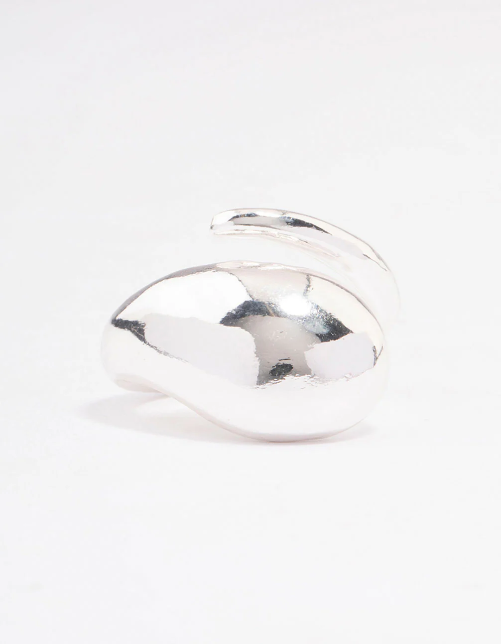 Silver Plated Puffy Cocktail Ring - Image 3