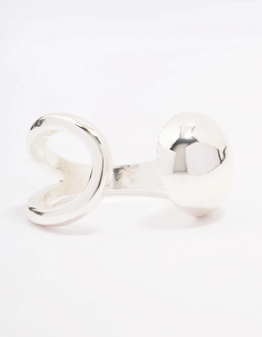 Silver Plated Puffy Open Wrap Ring - Image 3