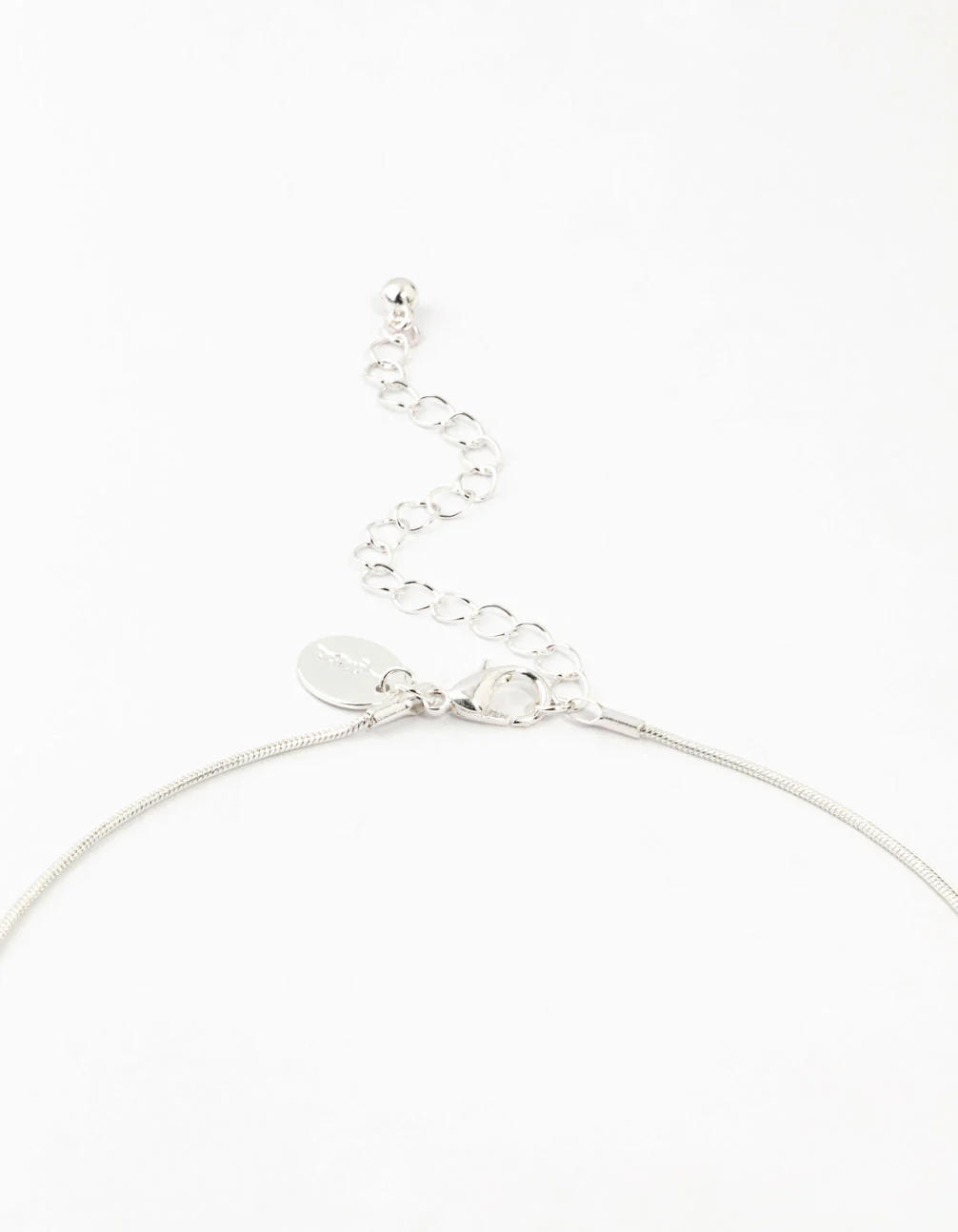 Silver Plated Round Snake Chain Ornate Necklace - Image 5