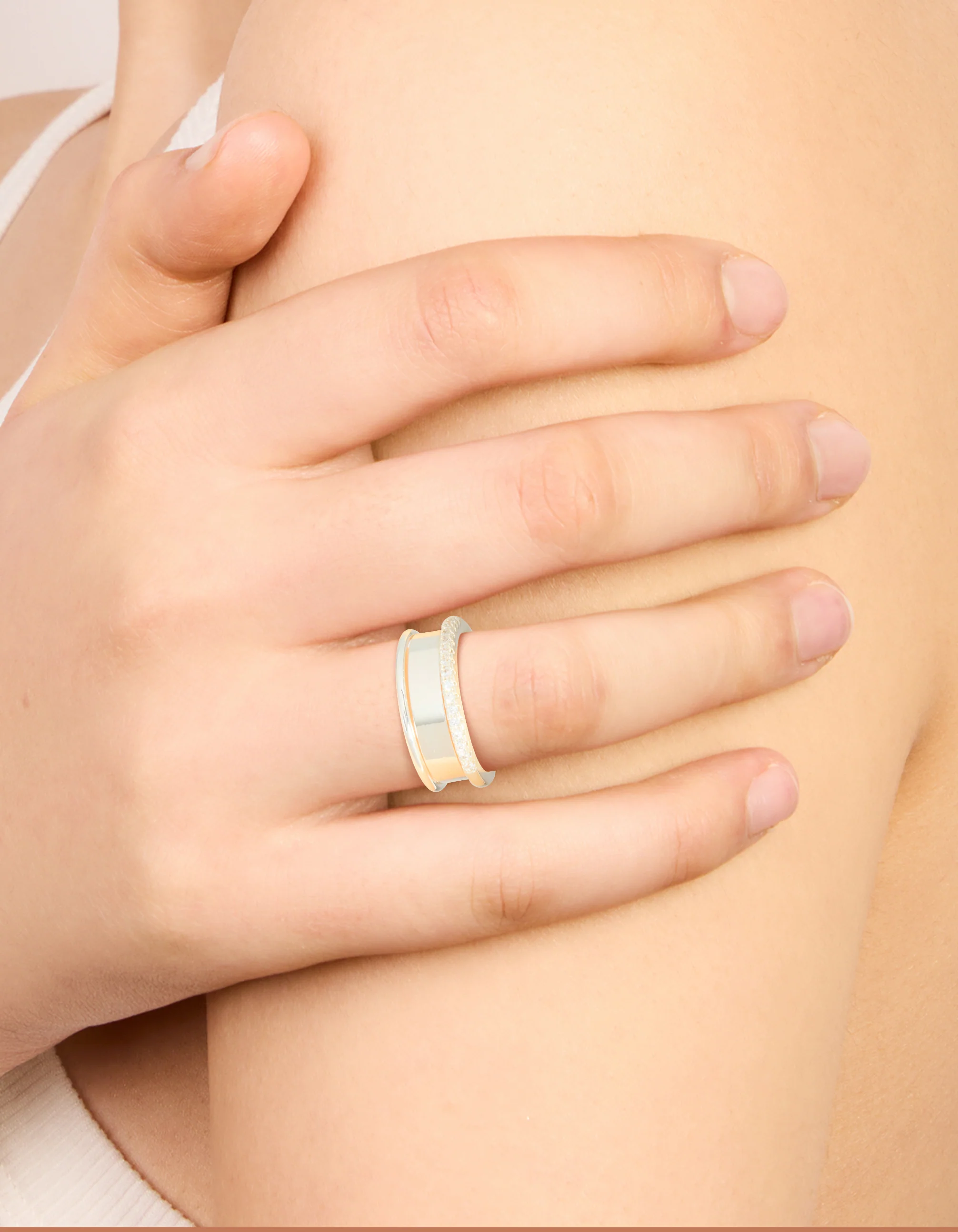 Silver Plated Simple Cubic Zirconia & Smooth Rings 3-Pack - Image 2
