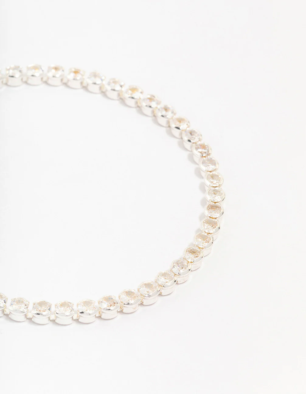 Silver Plated Brass  Single Classic Tennis Bracelet - Image 2