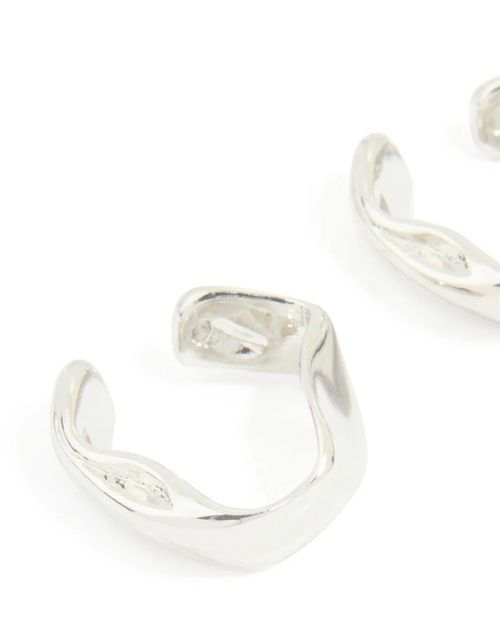 Silver Plated Single Molten Ear Cuff - Image 2