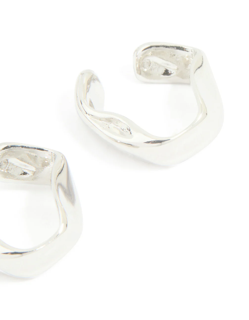 Silver Plated Single Molten Ear Cuff - Image 3