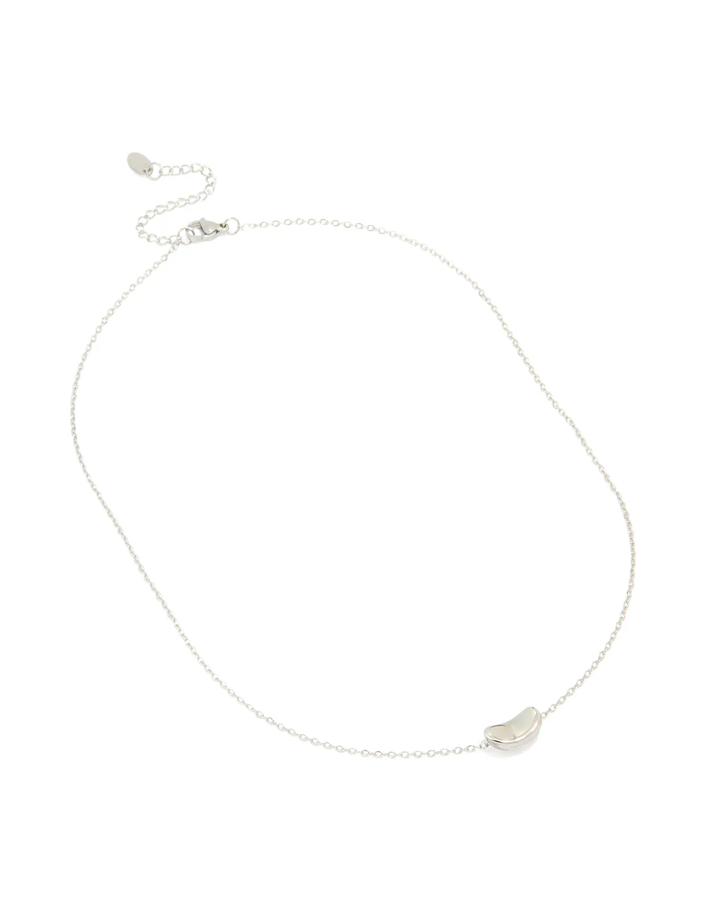 Silver Plated Small Pebble Pendant Necklace - Image 4