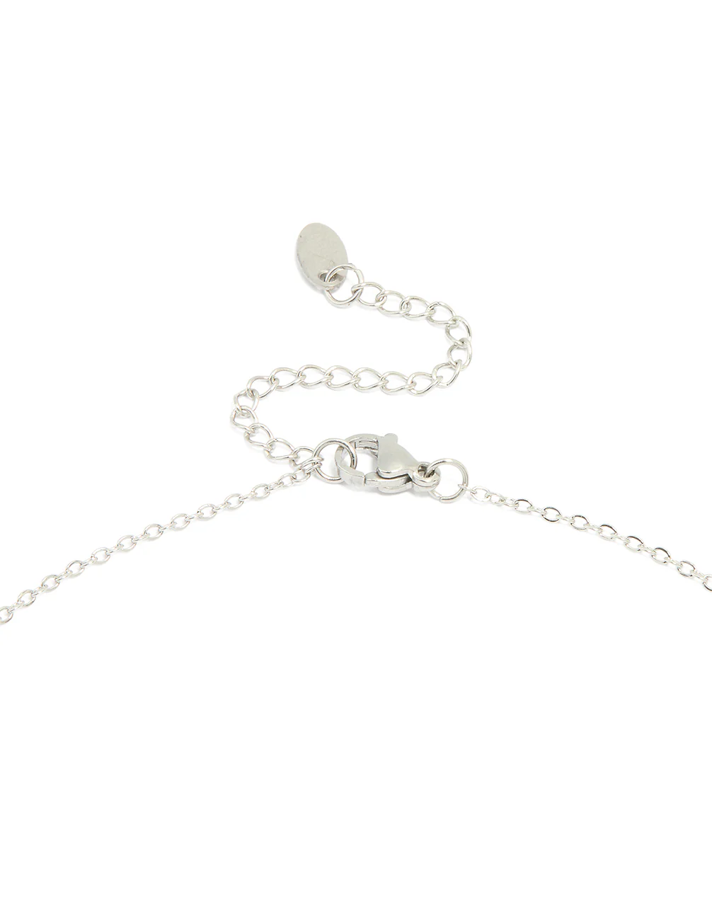 Silver Plated Small Pebble Pendant Necklace - Image 5