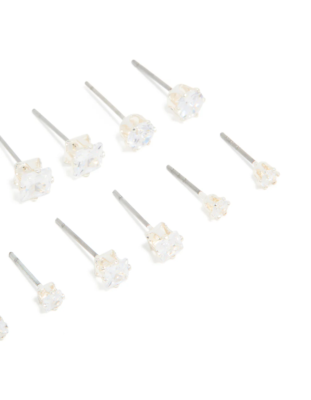 Silver Plated Stud Earrings 6-Pack - Image 3