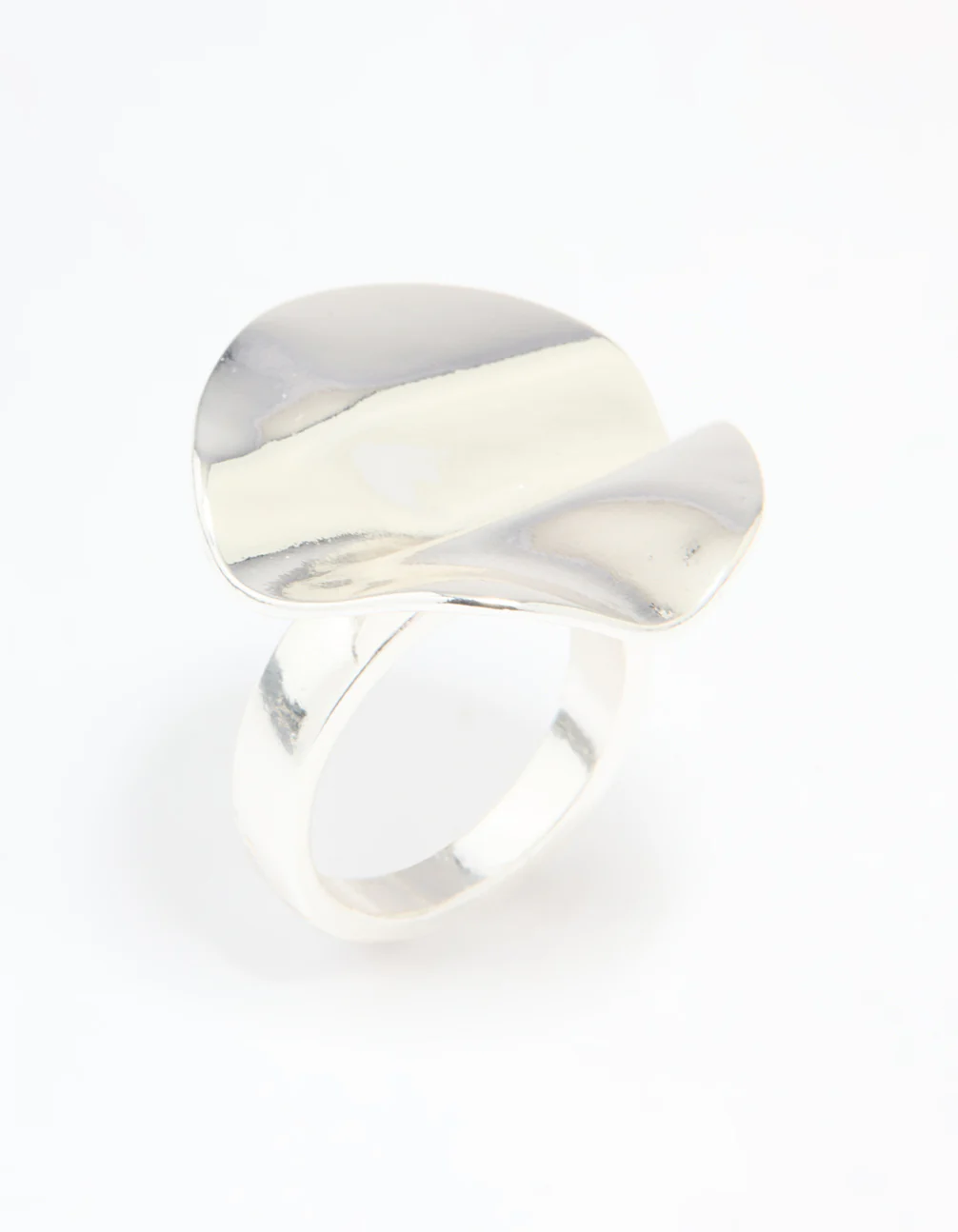 Silver Plated Textured Circle Ring - Image 4