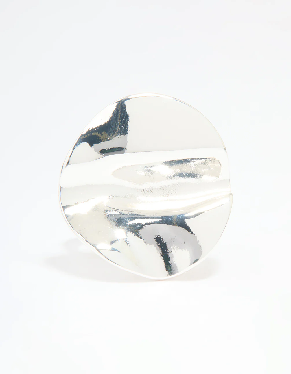 Silver Plated Textured Circle Ring - Image 5