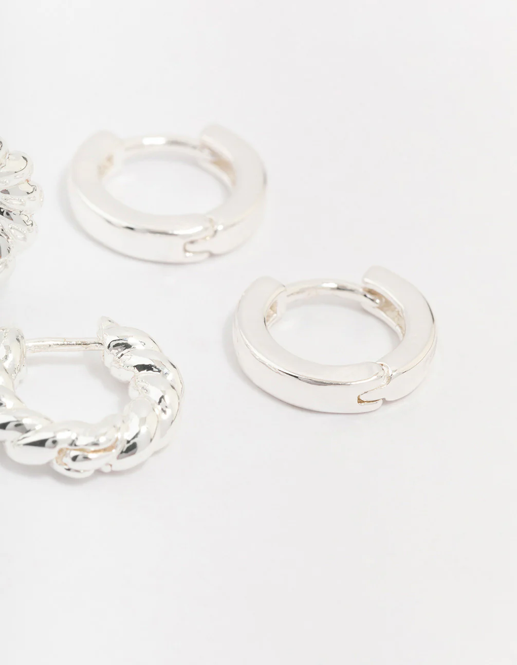 Silver Plated Brass  Twisted Earring 3-Pack - Image 3