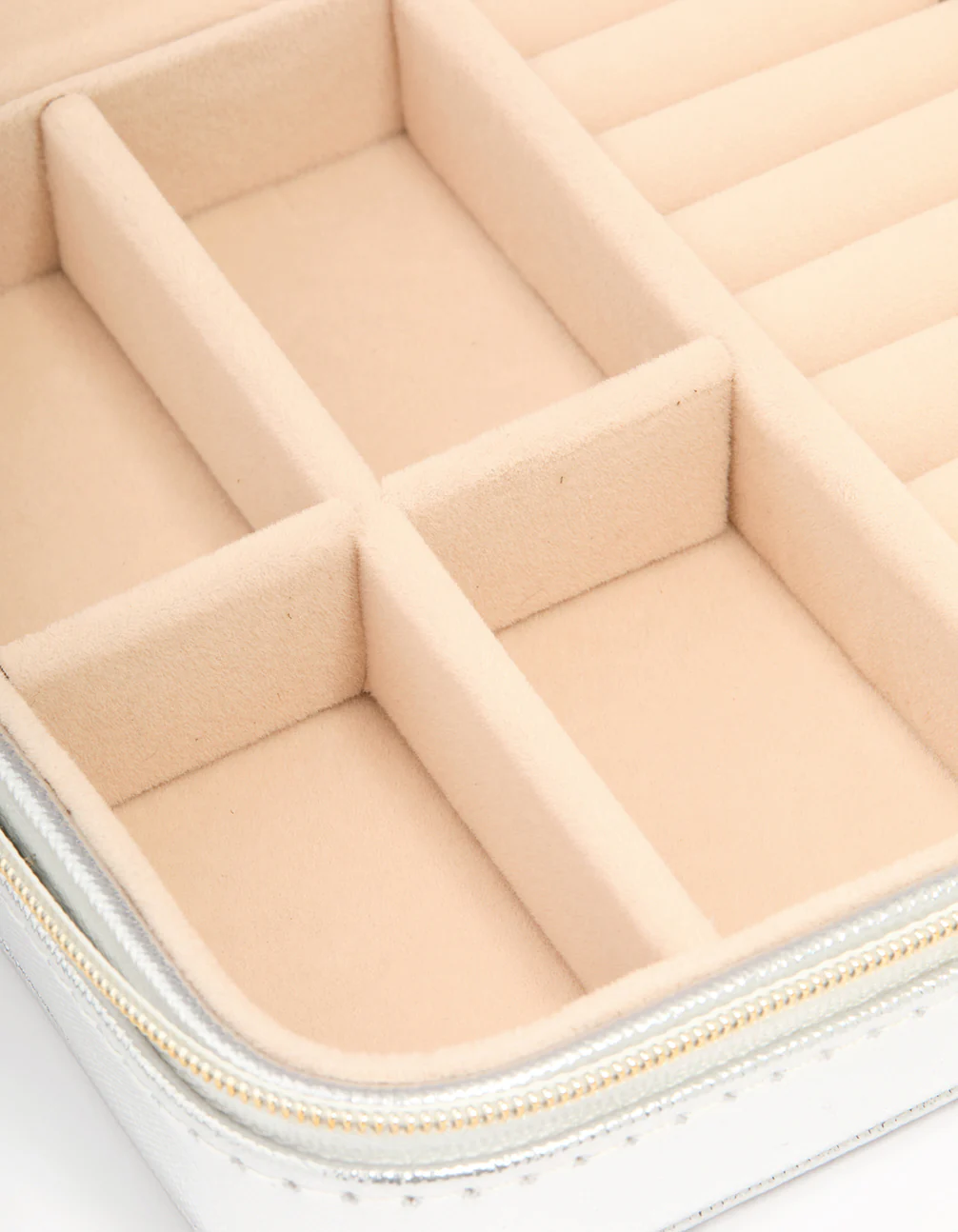 Silver PU Leather Large Square Jewellery Case - Image 2