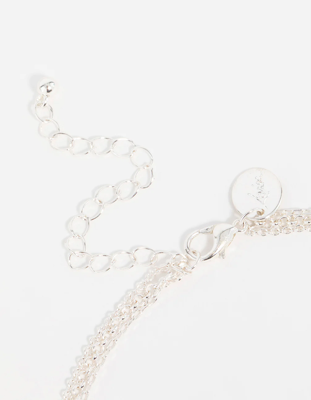 Silver Rectangle Pendants Layered Necklace - Image 3