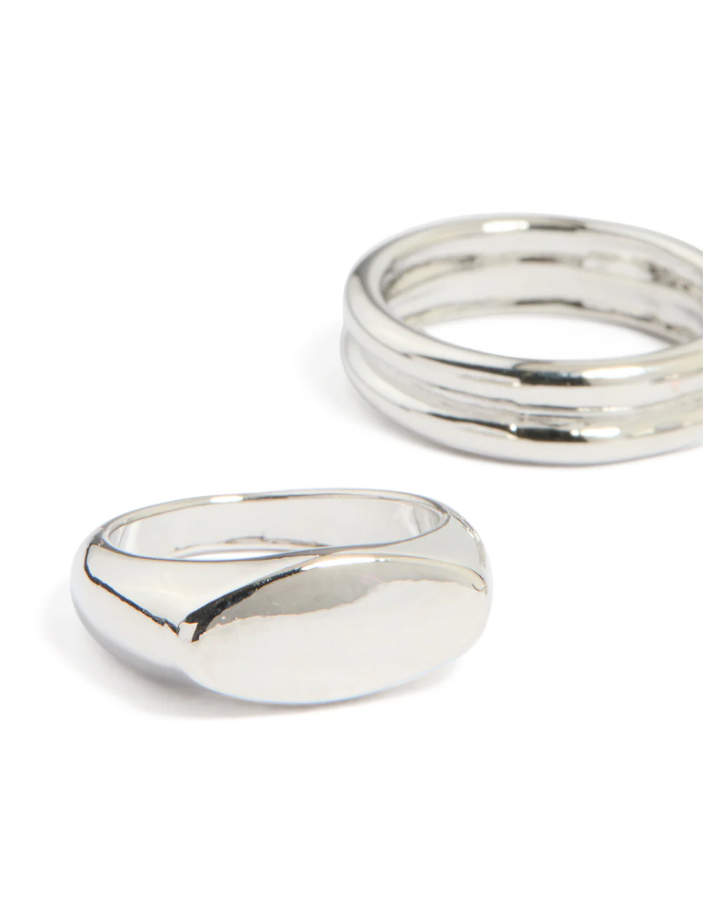 Silver Signet & Twist Rings 5-Pack - Image 2