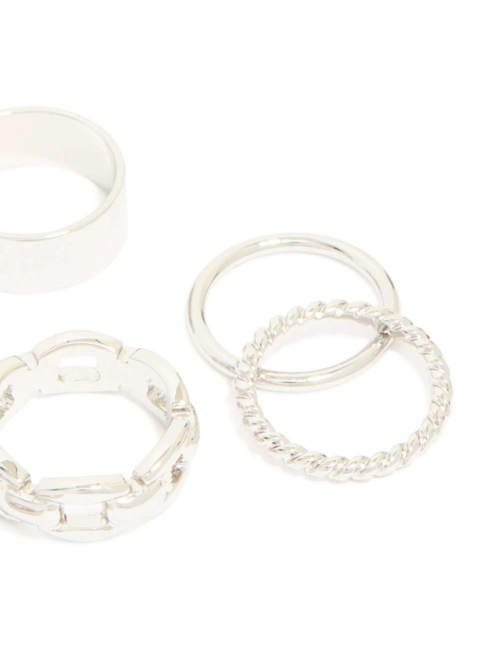 Silver Smooth & Chain Rings 6-Pack - Image 3