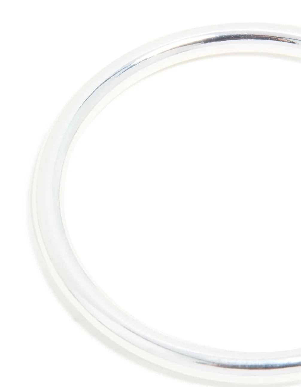 Silver Smooth Thick Bangle - Image 3