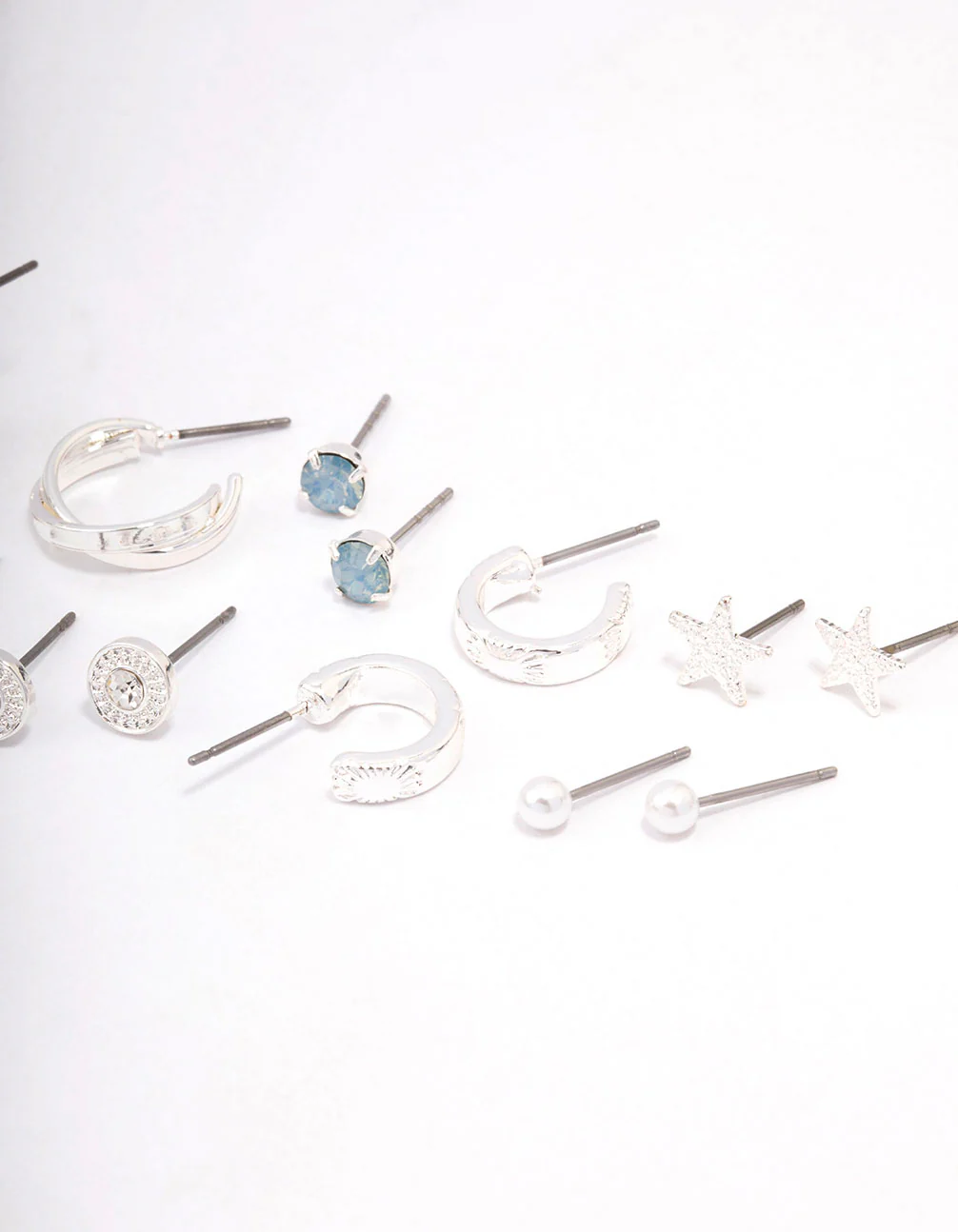 Silver Star & Heart Earring 8-Pack - Image 3