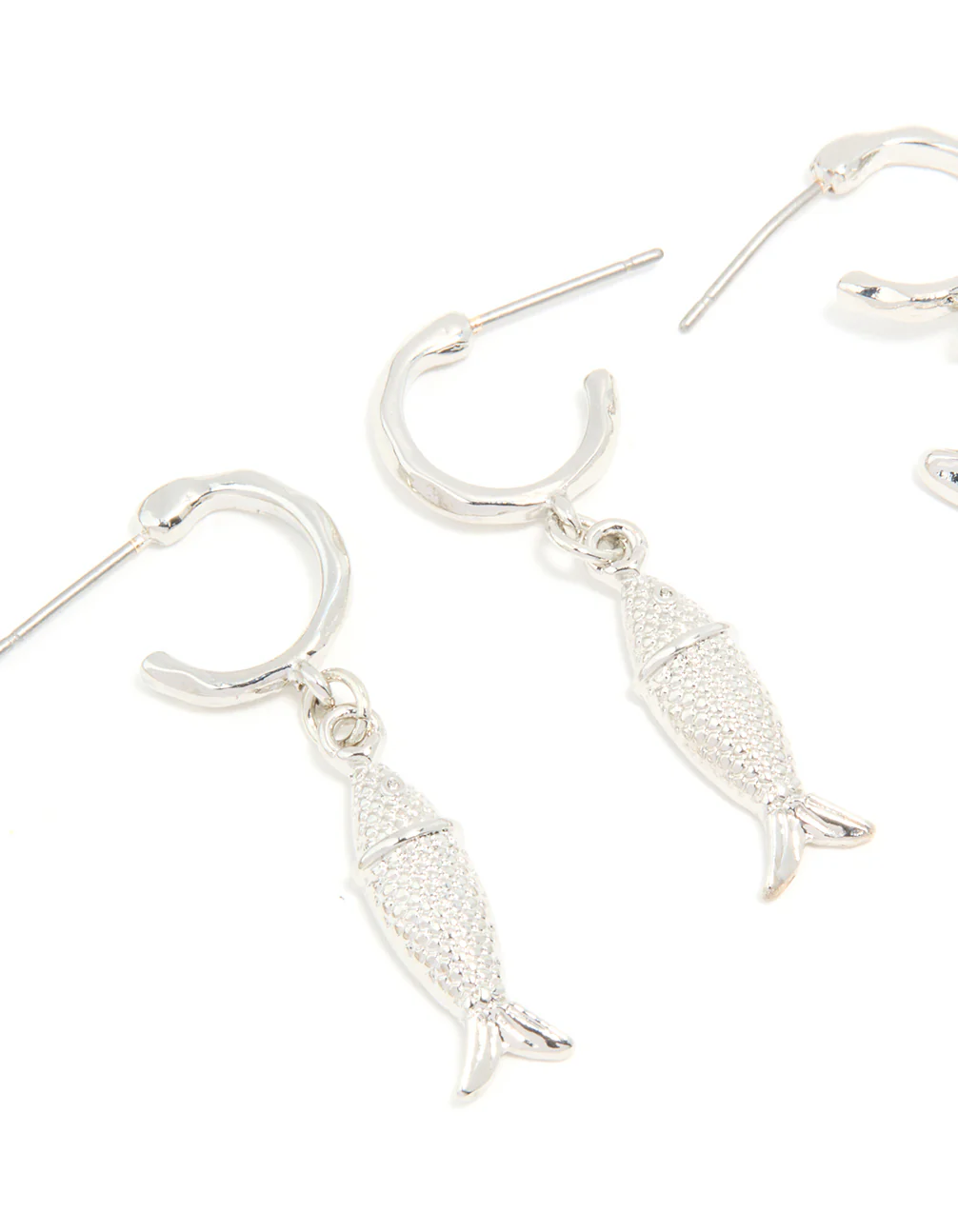 Silver Starfish & Shell Earrings 3-Pack - Image 4