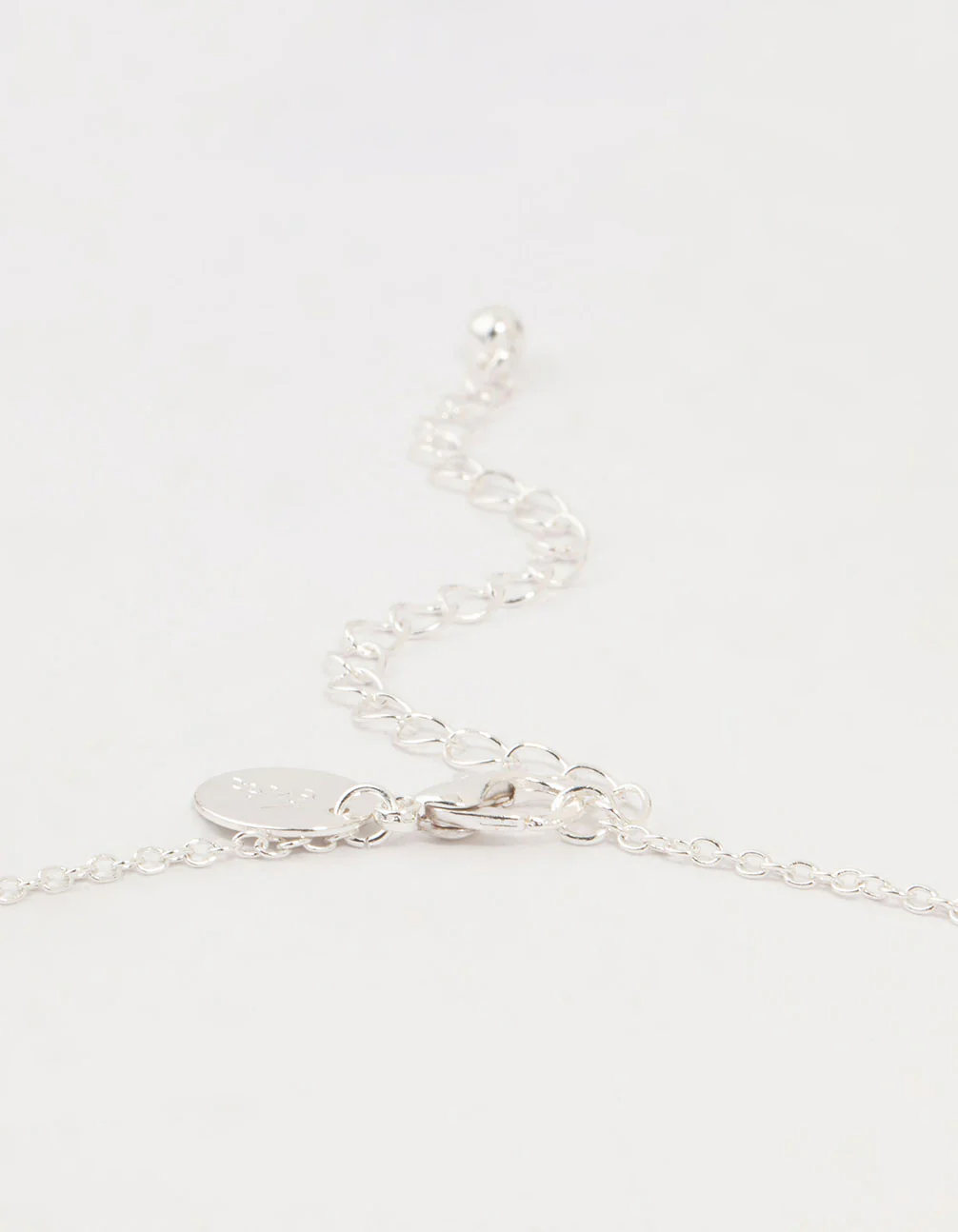 Silver Station Pearl Diamante Bow Necklace - Image 5