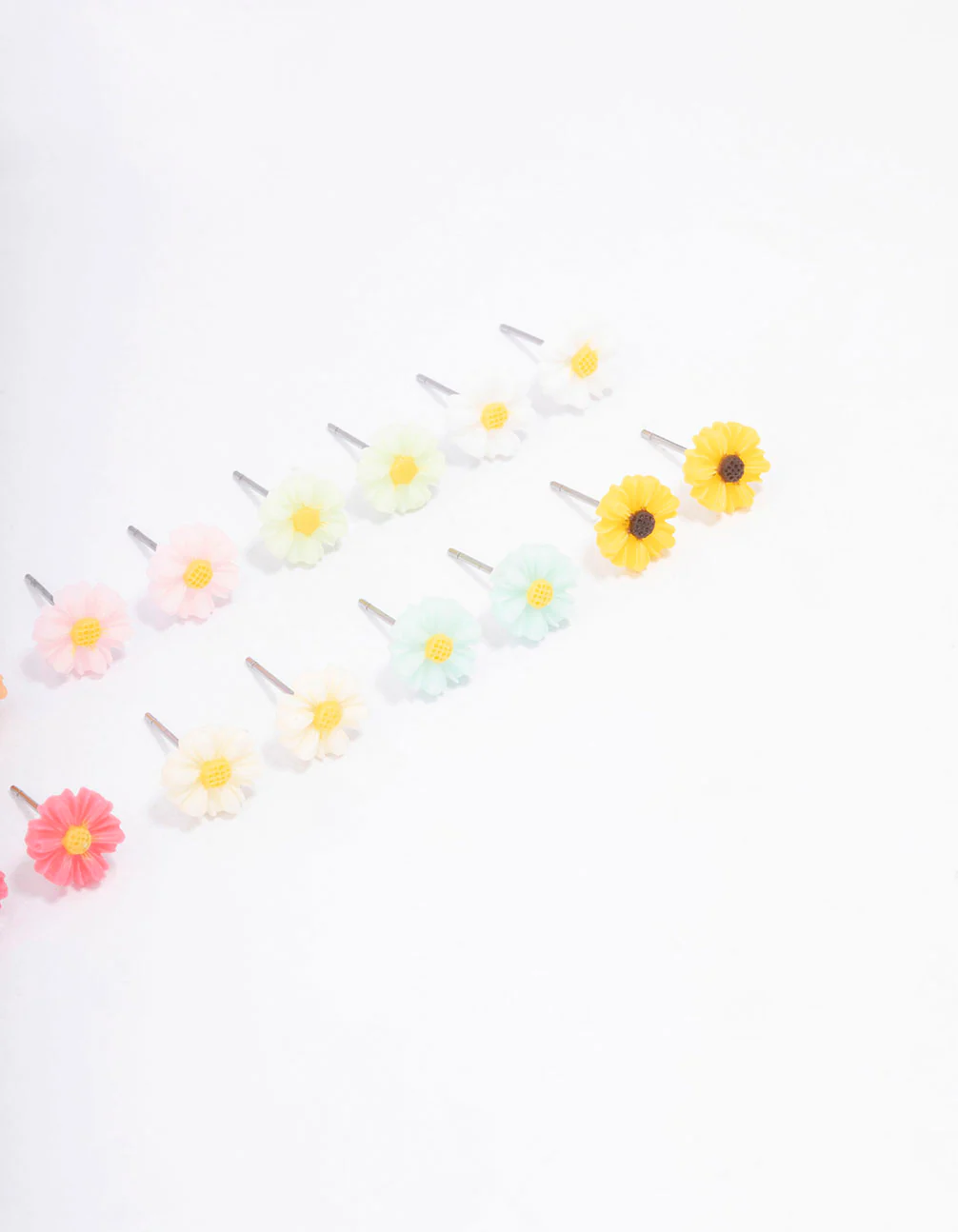 Silver Sunflower Stud Earring 8-Pack - Image 3