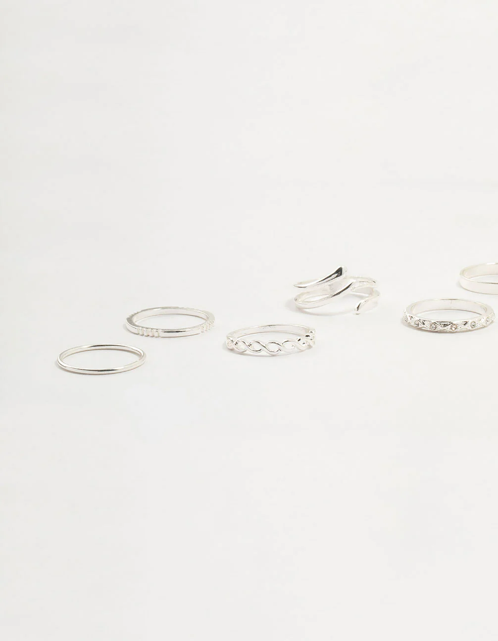 Silver Swirl Mixed Stacking Rings - Image 2