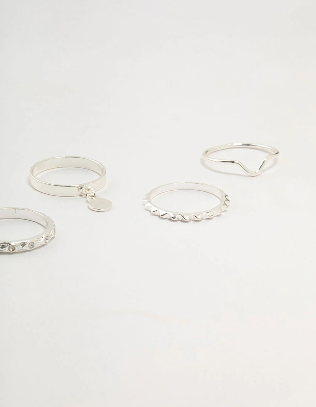 Silver Swirl Mixed Stacking Rings - Image 3