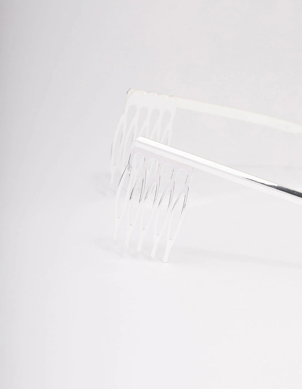 Silver Symmetrical Floral Hair Tiara - Image 3