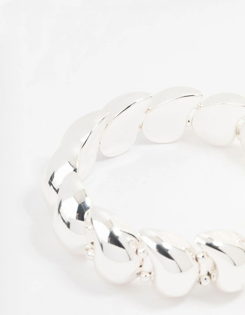 Silver Teardrop Stretch Bracelet - Image 3